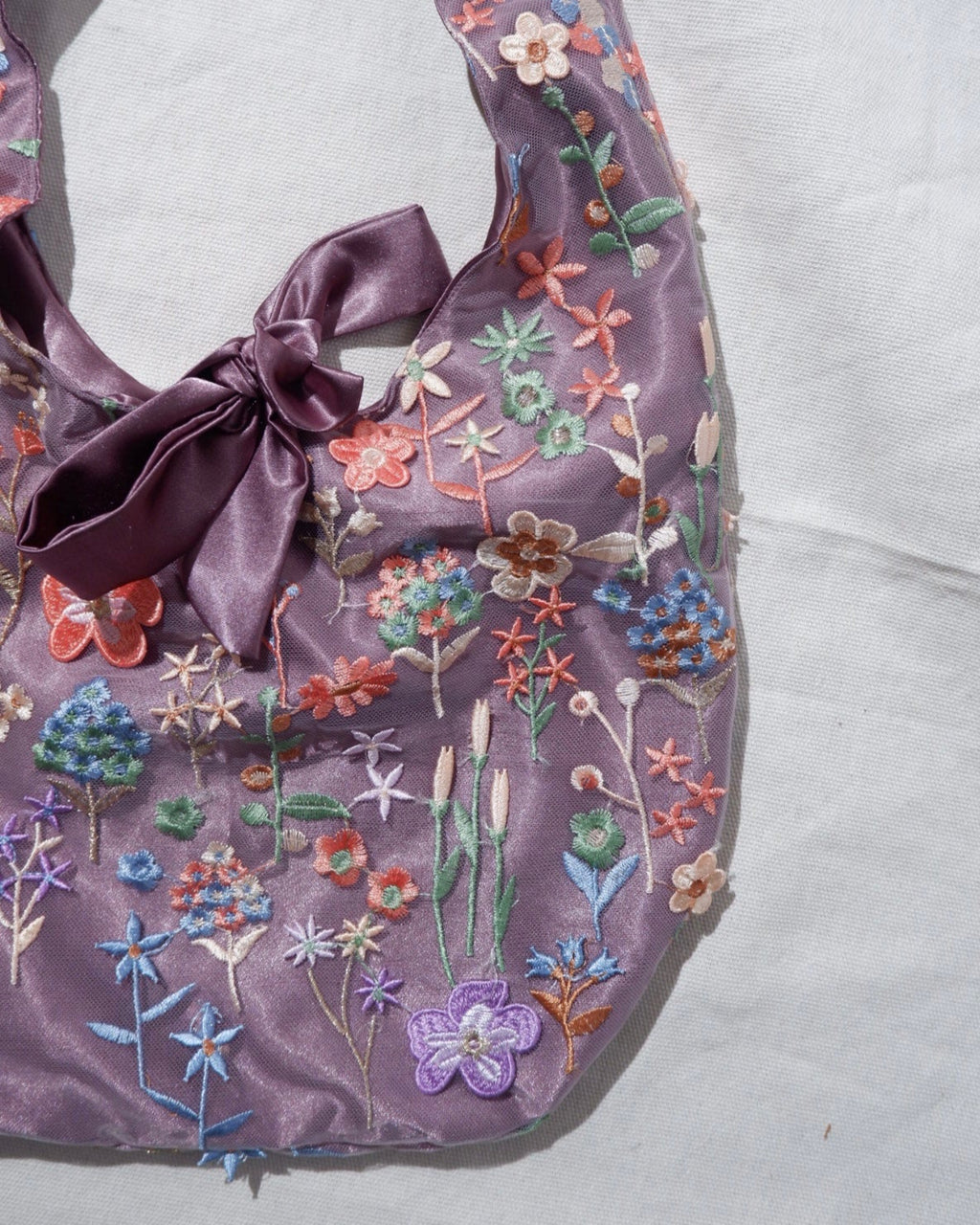 Violet Garden Embroidery Bag